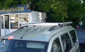 Багажник на рейлинги Лада Ларгус во всю крышу (140x115 см), алюм